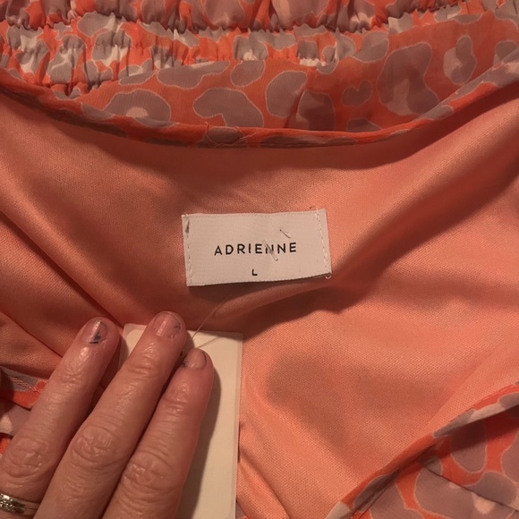 Adrienne Women's Orange Sleeveless V-Neck Dress Size L - Picture 3 of 3